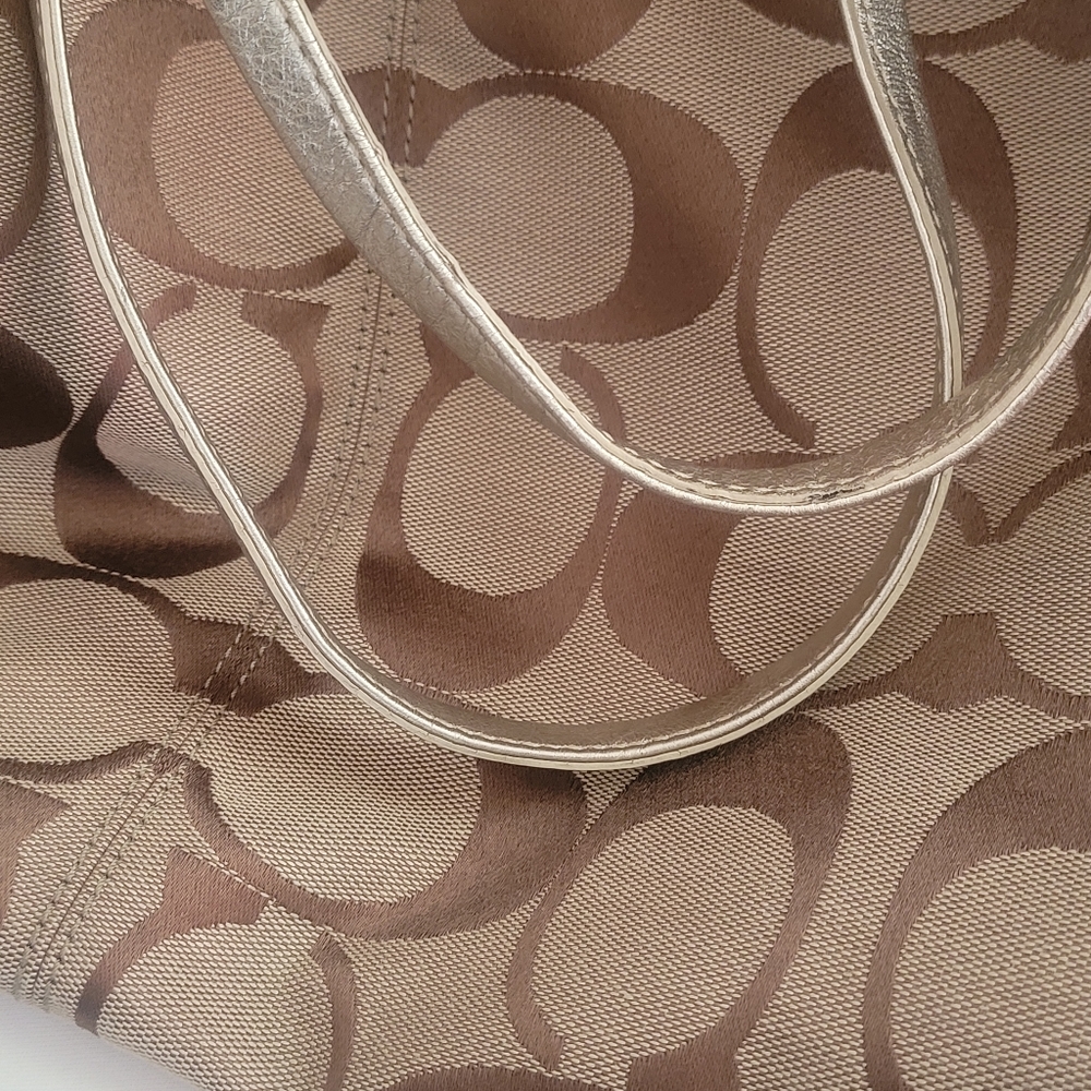 Coach Signature Brown and Pink Tote Bag - Picture 12 of 14